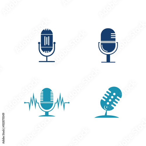 podcast logo vector symbol