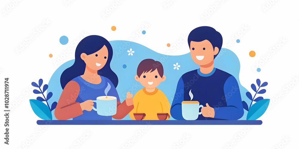 Family Relaxing with Tea or Coffee: Serene Pastel Abstract Background with Warmth for Weekend Moments and Text Space Family Relaxing with Tea or Coffee: Serene Pastel Abstract Background with Warmth for Weekend Moments and Text Space