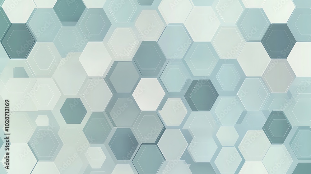 Abstract hexagonal pattern in blue and white tones. Abstract hexagonal pattern in blue and white tones.