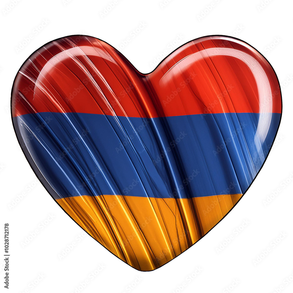 Armenia flag in heart shape.