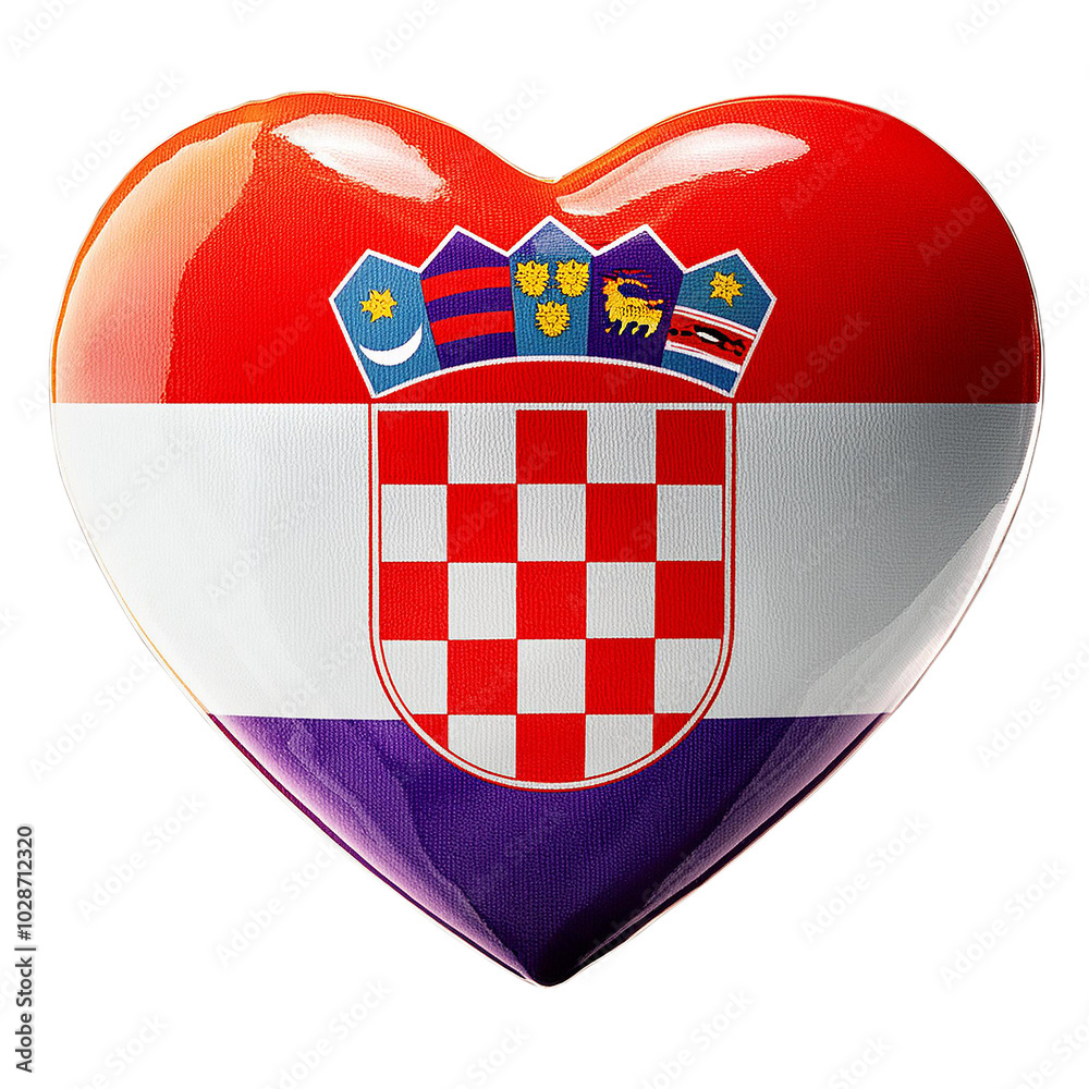 Croatia flag in heart shape.