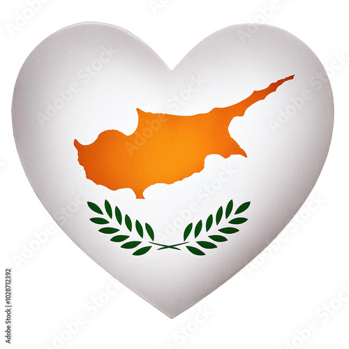 Obraz na płótnie Cyprus flag in heart shape.
w salonie