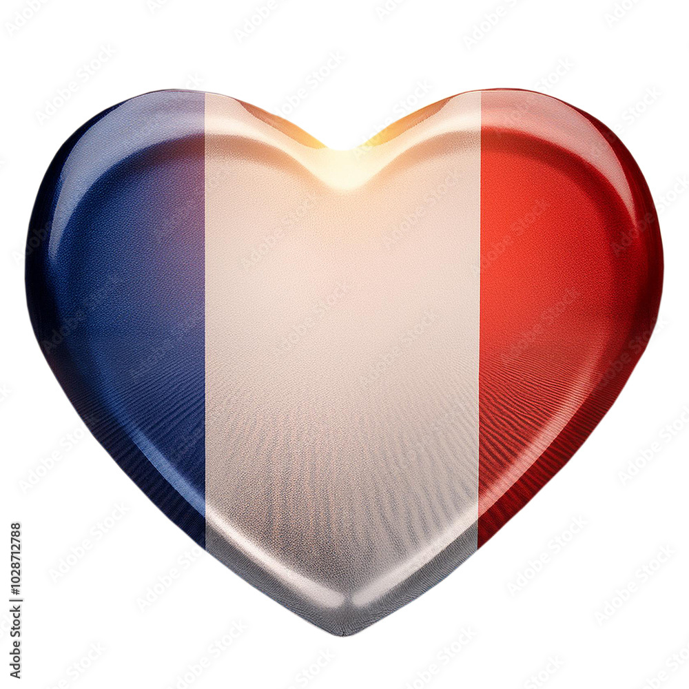 France flag in heart shape.