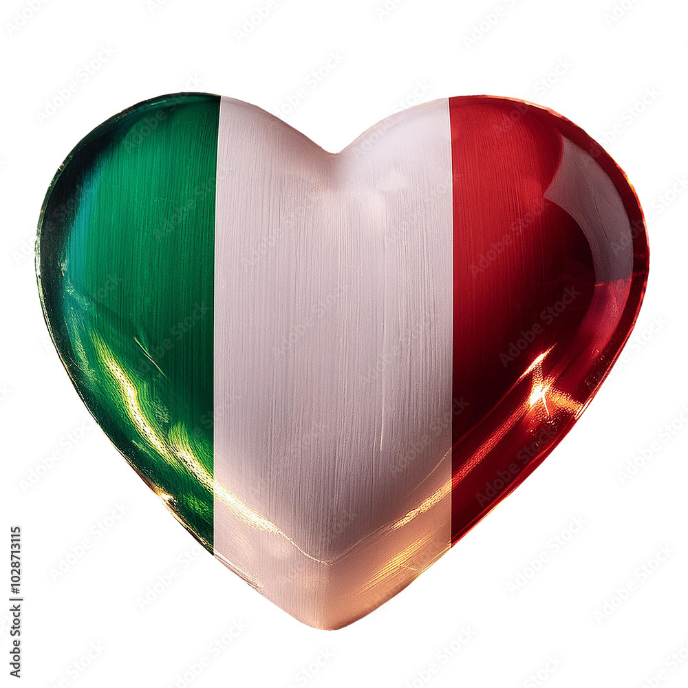 Italy flag in heart shape.
