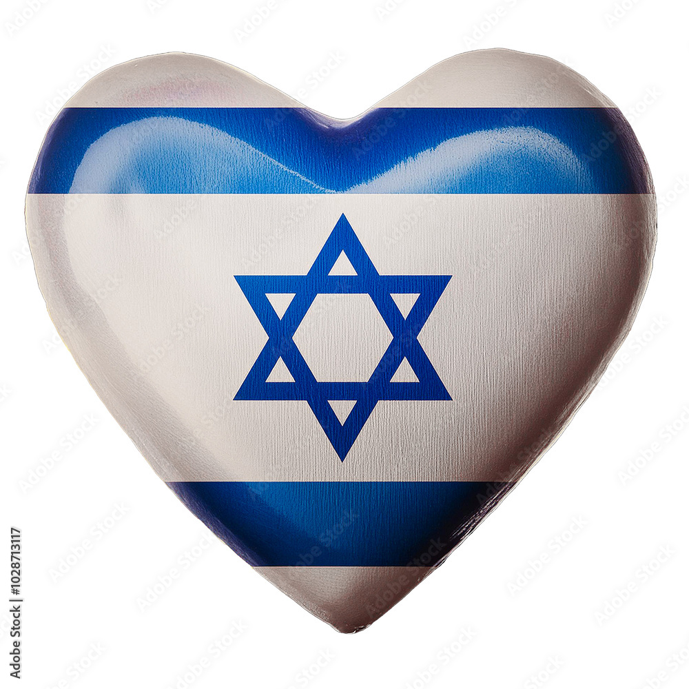 Israel flag in heart shape.