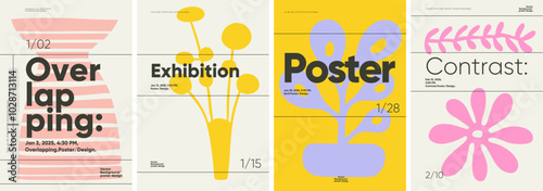 Poster design with minimalist shapes and Brutalist influences, ideal for modern exhibition banners, festival covers, and creative media posters.