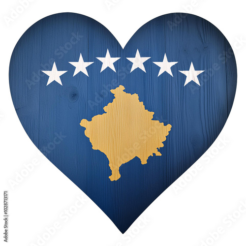 Obraz na płótnie Kosovo flag in heart shape.
w salonie