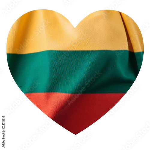 Lithuania flag in heart shape.

