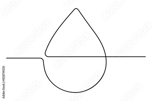 Continuous line drawing of drop. Water drop line icon. raun drop icon. Vector illustration