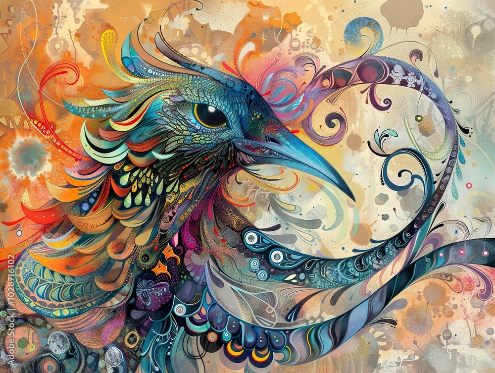 Colorful Abstract Bird Illustration - Digital Art Colorful Abstract Bird Illustration - Digital Art