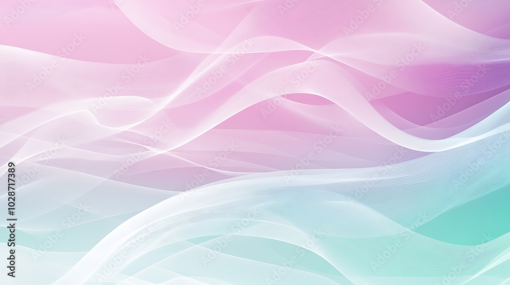 Obraz premium Abstract pastel background with soft, flowing, white lines.
