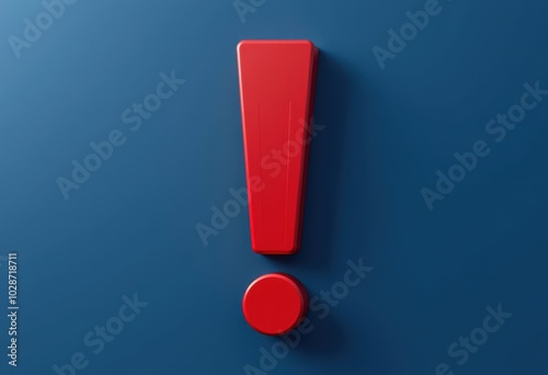 red exclamation mark on white