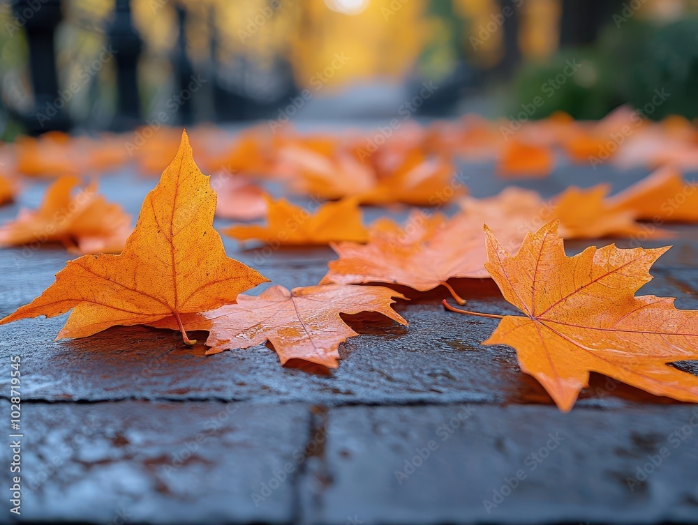 vivid orange maple leaves scattered across the ground, captured with a soft bokeh effect in the background, evoking the beauty of autumn vivid orange maple leaves scattered across the ground, captured with a soft bokeh effect in the background, evoking the beauty of autumn