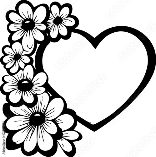 Heart flowers and love Copy space for tex Vector image