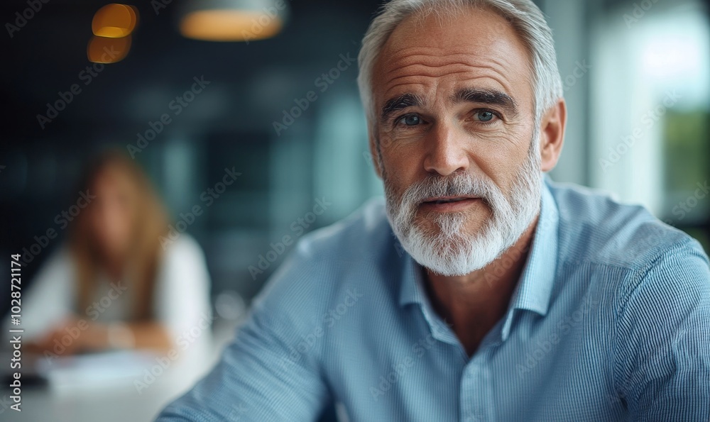 Mature manager leading a discussion in a boardroom, Generative AI Mature manager leading a discussion in a boardroom, Generative AI