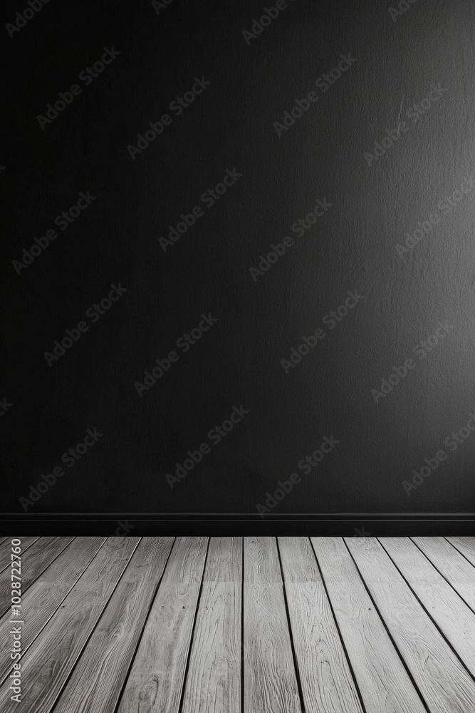 Mimalist monochromatic black background of an empty room with wall Mimalist monochromatic black background of an empty room with wall