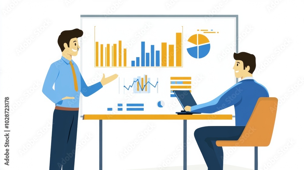 Vector illustration of office people: Delivering impactful digital marketing with well-structured content management