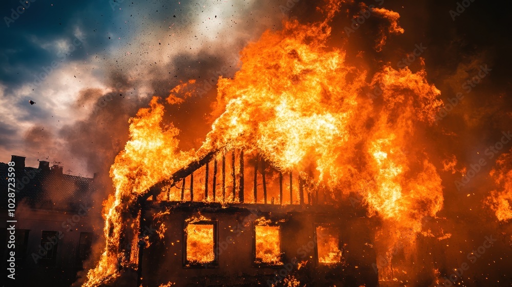 Fiery Inferno Engulfs a Building