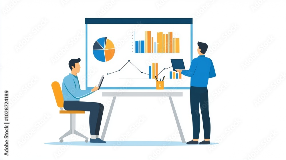 Vector illustration of office people: Leading business transformation with digital marketing and innovation
Vector illustration of office people: Leading business transformation with digital marketing and innovation
