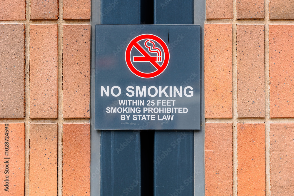 No Smoking within 25 feet smoking prohibited by state law sign