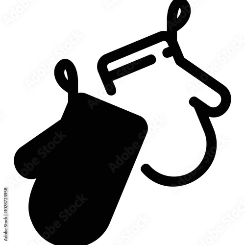 Simple vector icon mitten potholder