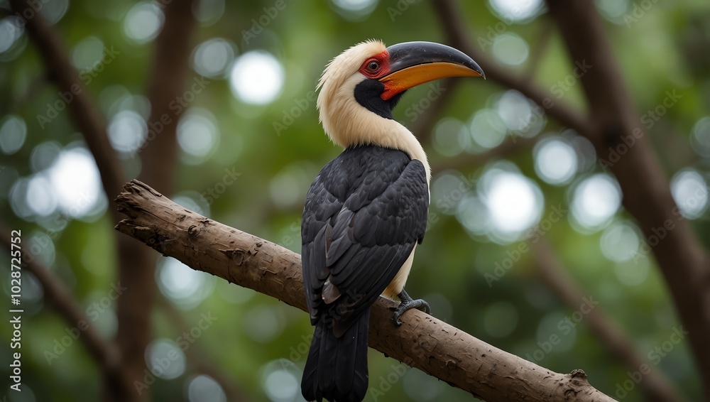 Fototapeta premium yellow billed hornbill
