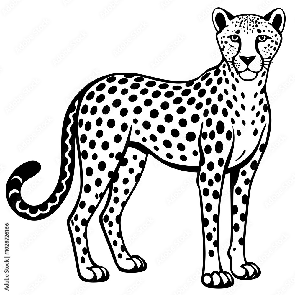 cheetah on a white background cheetah on a white background