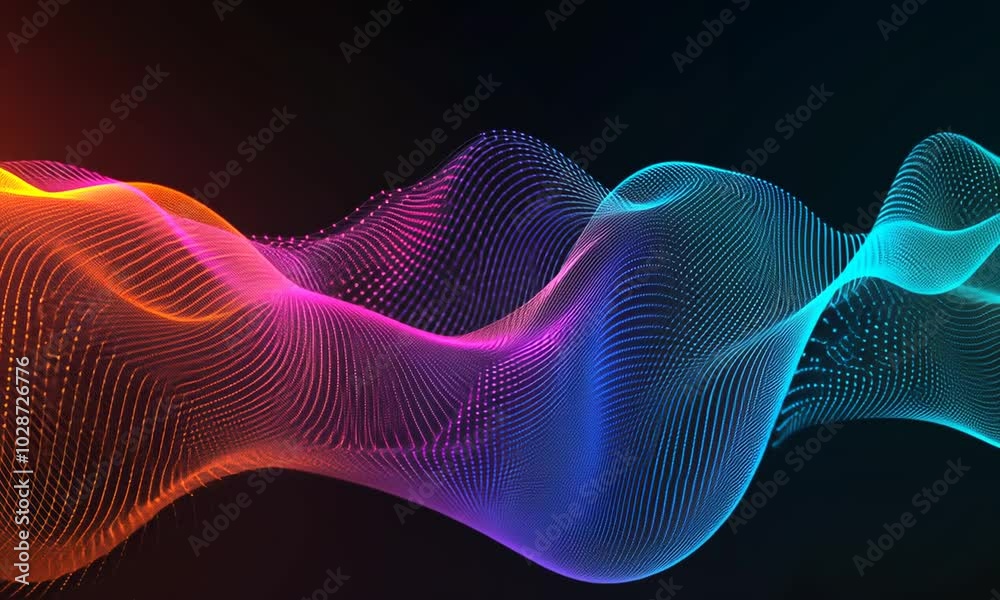 Abstract Wave of Digital Particles Abstract Wave of Digital Particles