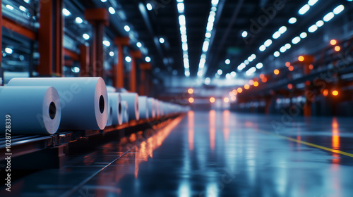 A captivating scene of a training session for new employees in a paper factory, demonstrating the use of advanced technologies in the manufacturing process.