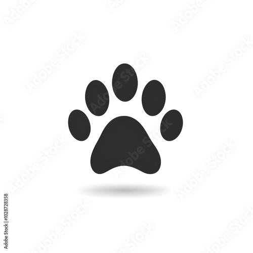 Black animal paw print icon isolated on white background