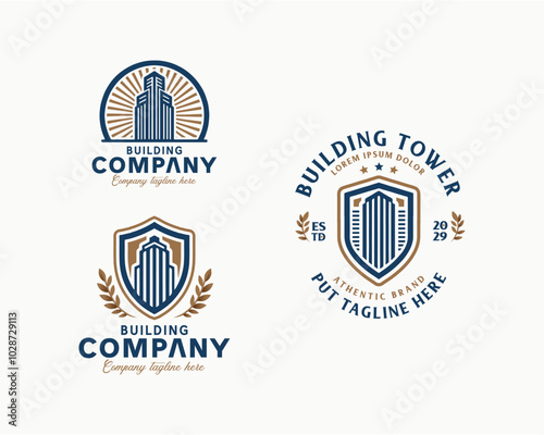 Professional Real Estate building house logo template for business