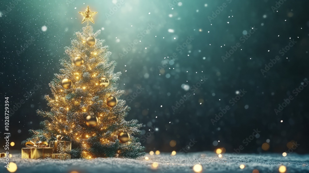 christmas tree against shiny background christmas tree against shiny background