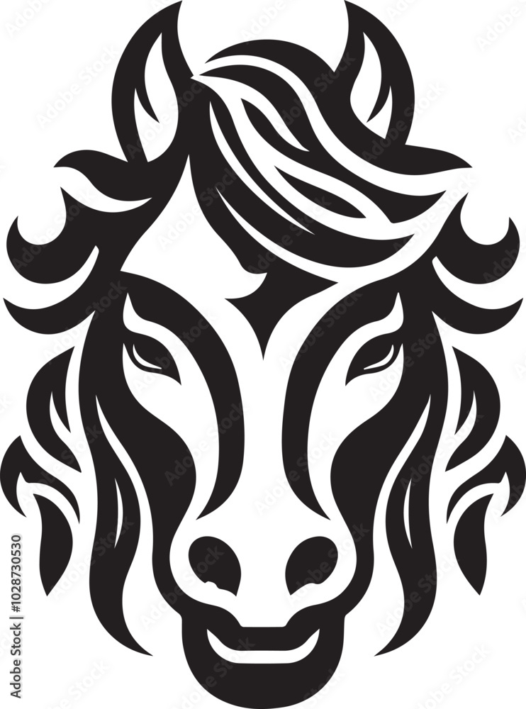 Obraz premium Horse face silhouette vector
