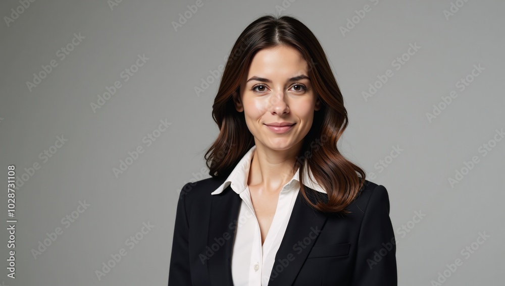 Portrayal of an elegant businesswoman in professional attire Portrayal of an elegant businesswoman in professional attire