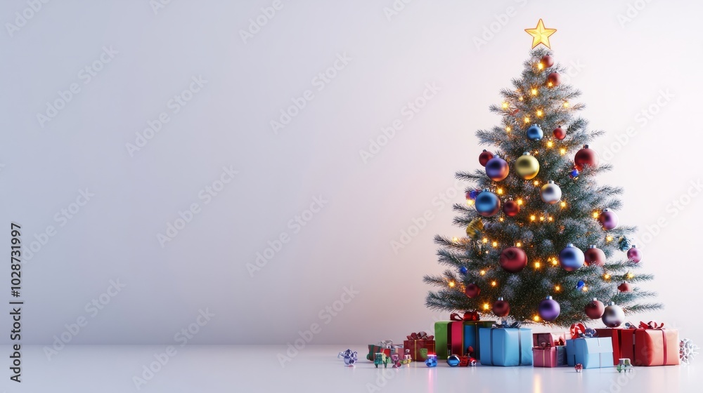 christmas tree with lights and ornaments christmas tree with lights and ornaments