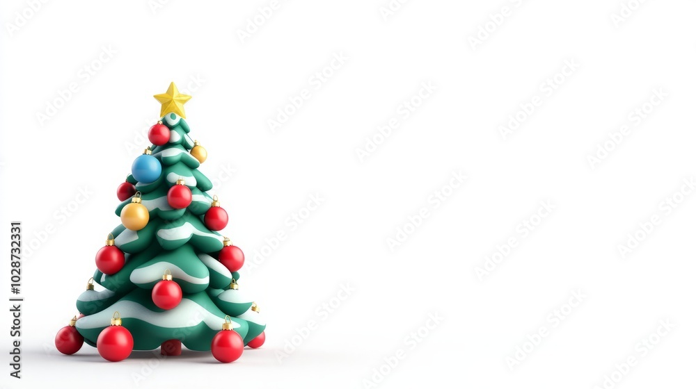 3d vector christmas tree isolated on white 3d vector christmas tree isolated on white
