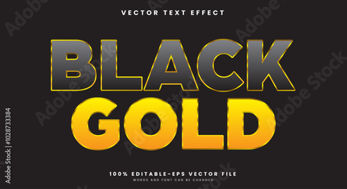 Black Gold style shiny editable text effect Template