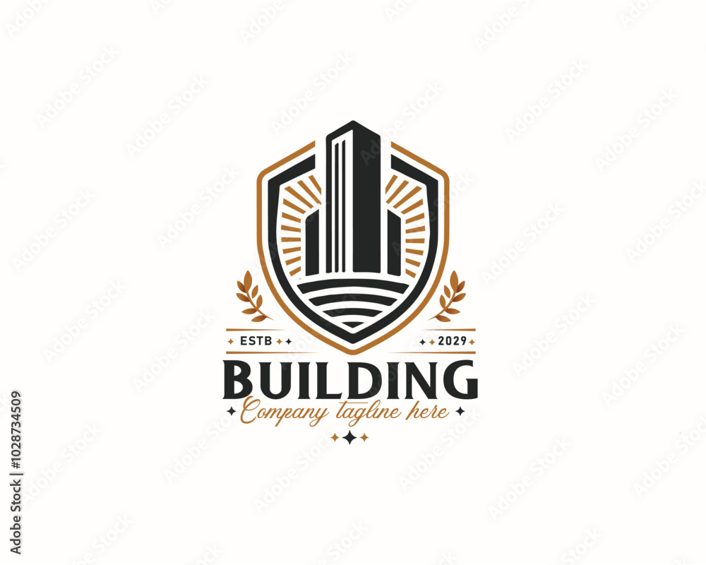 Professional Real Estate building house logo template for business Professional Real Estate building house logo template for business