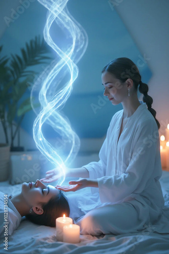 Energy healing session - alternative therapy - energy work - AI generated