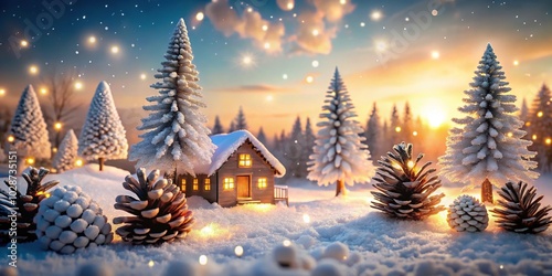 Festive Winter Wonderland Background for Seasonal Greetings and Holiday Cards