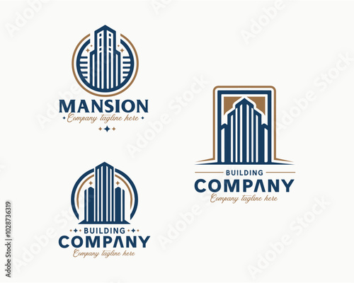 Professional Real Estate building house logo template for business