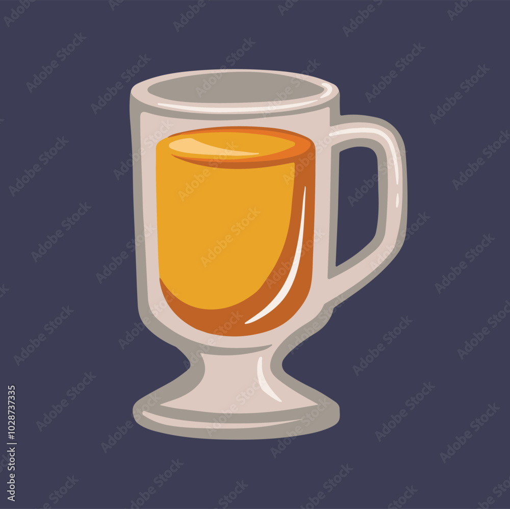 Glass for mulled wine, iced tea or lemonade, drawing. vector illustration. Glass for mulled wine, iced tea or lemonade, drawing. vector illustration.