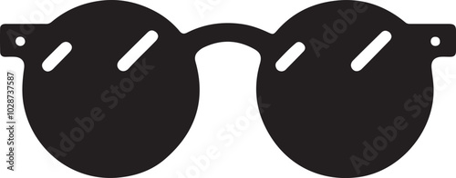 Minimalist sunglass logo on a white background