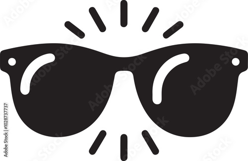 Minimalist sunglass logo on a white background