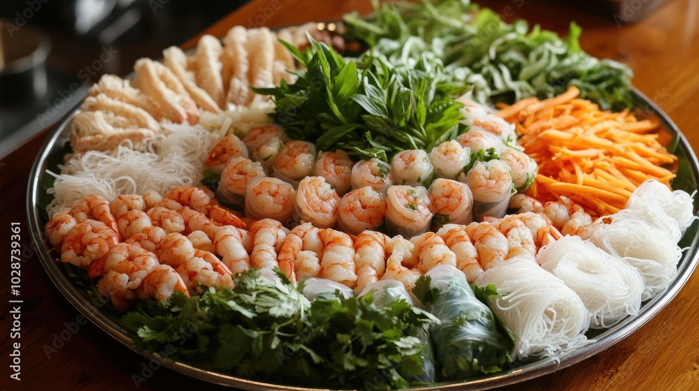 Fresh Vietnamese Spring Roll Ingredients Platter Fresh Vietnamese Spring Roll Ingredients Platter