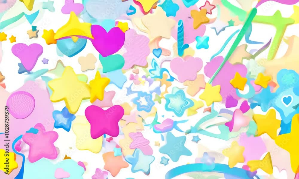 Colorful Abstract Pattern with Stars and Hearts Colorful Abstract Pattern with Stars and Hearts