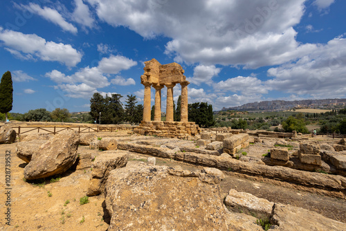 Temple of the Dioscuri, Castor and Pollux in the Valley of Temples, Agrigento, Sicily, Italy photo