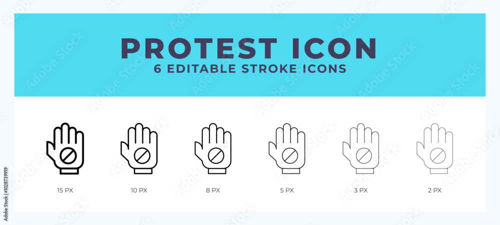 Protest line icon. For web. And mobile app. Vector illustration. Protest line icon. For web. And mobile app. Vector illustration.