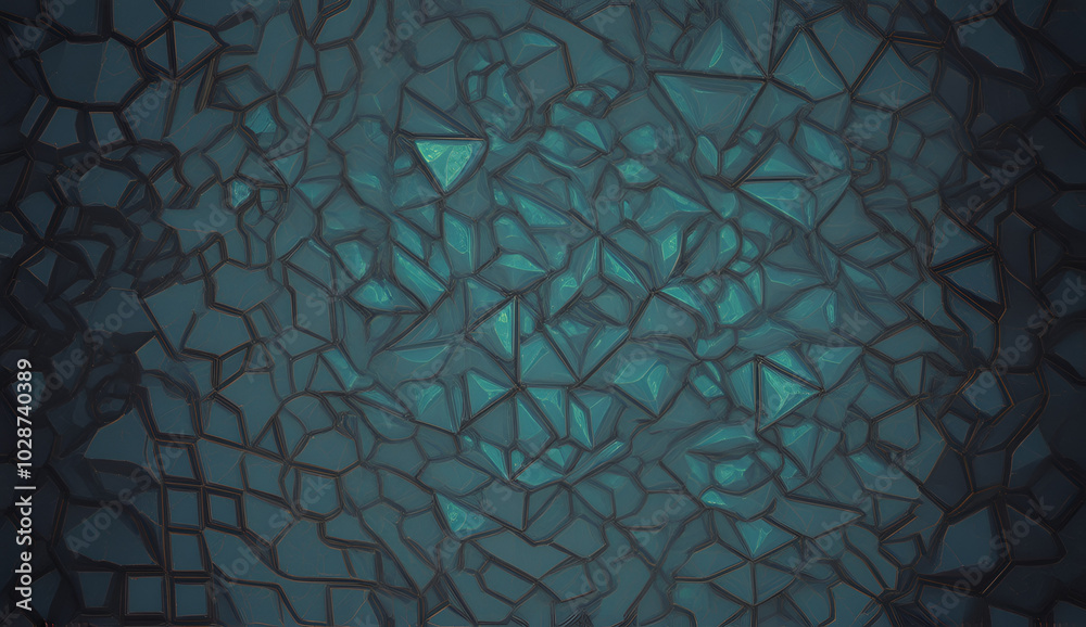 custom made wallpaper toronto digitalDark abstract background with shattered glass effect in shades of teal