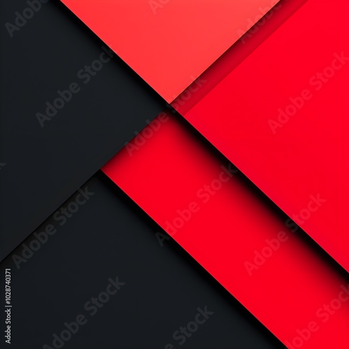 Abstract geometric design with red and black layers